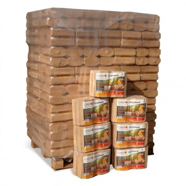 Gepresste Holzbriketts Tecsabuch Crépito: 100 % natürlich (Palette von 1 t)